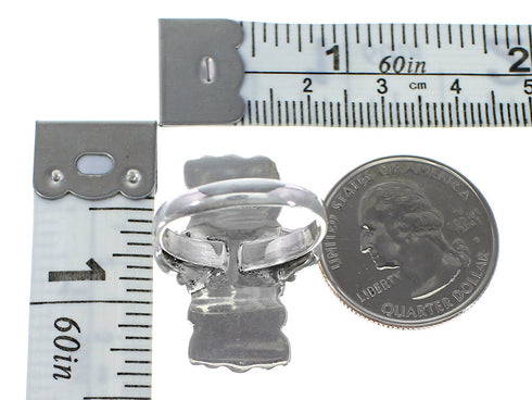 Genuine Sterling Silver Southwest Turquoise Ring Size 5-1/2 FX93716